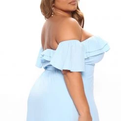 Fashion Nova Mara Off Shoulder Maxi Dress - Light Blue -fashion nova dresses Shop 02 23 22Studio5 ME LT 11 17 47 25 HF21E329 LightBlue 1143 PLUS KL