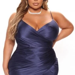 Fashion Nova Luxe Nights Satin Maxi Dress - Navy -fashion nova dresses Shop 02 23 22Studio5 ME LT 14 29 00 59 1732 Navy 1432 PLUS PB