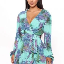 Fashion Nova Nadine Long Sleeve Midi Dress - Teal/combo -fashion nova dresses Shop 02 24 22Studio4 BR KG 15 27 56 49 DM1494 Tealcombo 3007 SG