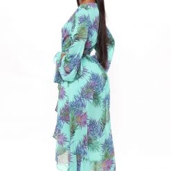 Fashion Nova Nadine Long Sleeve Midi Dress - Teal/combo -fashion nova dresses Shop 02 24 22Studio4 BR KG 15 28 13 49 DM1494 Tealcombo 3009 SG