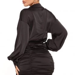 Fashion Nova Annaith Satin Shirt Dress - Black 12 Fashion Nova Annaith Satin Shirt Dress - Black -fashion nova dresses Shop 02 25 22Studio3 BR LT 09 26 49 5 32226NK Black 3297 KS