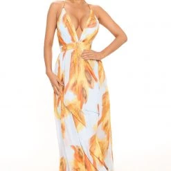 Fashion Nova Social Desire Maxi Dress - Light Blue