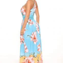 Fashion Nova Holy Slit II Sleeveless Maxi Dress - Blue/combo -fashion nova dresses Shop 02 25 22Studio3 BR LT 10 26 38 20 DM2457 Bluecombo 3434 KS
