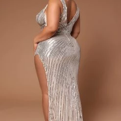 Fashion Nova Delilah Sequin Maxi Dress - Silver -fashion nova dresses Shop 02 28 22Studio3 ME KP 10 47 51 6 A88951 Silver 0102 PLUS SG
