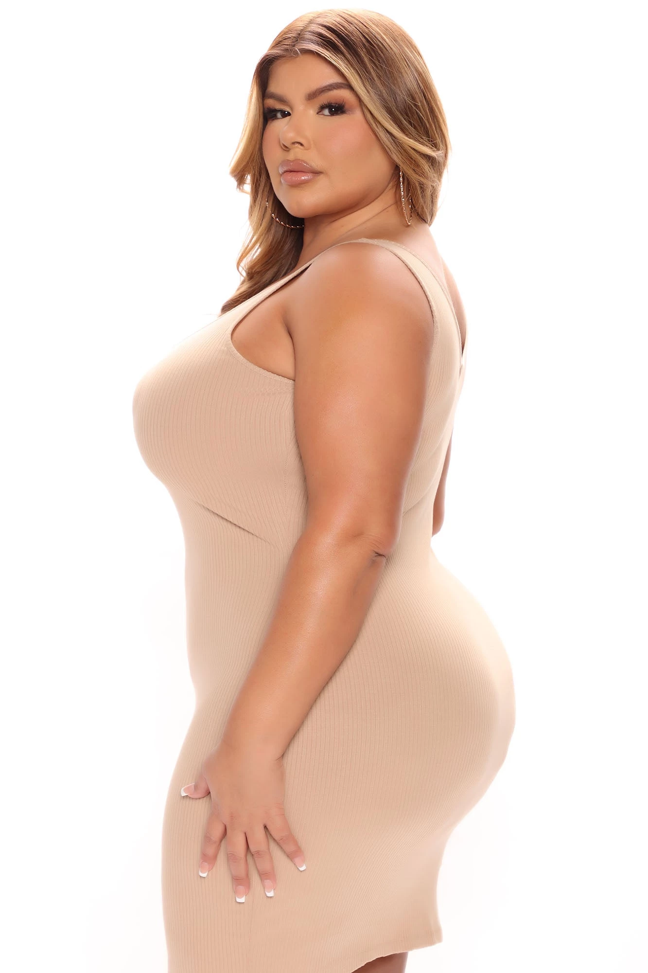 Fashion Nova Jane Heavy Rib Mini Dress - Khaki 9 Fashion Nova Jane Heavy Rib Mini Dress - Khaki - Image 7