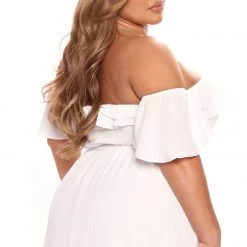 Fashion Nova Mara Off Shoulder Maxi Dress - White -fashion nova dresses Shop 02 28 22Studio5 KJ LT 10 38 26 19 HF21E329 White 1397 PLUS KL