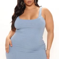 Fashion Nova Sculpted Ribbed Mini Dress - Blue -fashion nova dresses Shop 03 01 22Studio2 CE LT 11 00 35 23 4530DY Blue 0354 PLUS KL