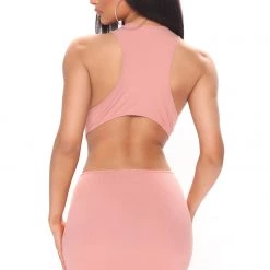 Fashion Nova Madeline Open Back Mini Dress - Mauve
