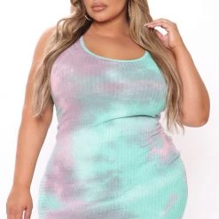 Fashion Nova Spacing Out Tie Dye Mini Dress - Mint/combo -fashion nova dresses Shop 03 03 21Studio4 RT SA 15 08 32 61 JD39019T13 Mintcombo P 52930 PLUS WG