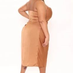 Fashion Nova Casie Satin Midi Dress - Brown -fashion nova dresses Shop 03 04 22Studio2 KJ AC 09 51 39 7 HF21F285 Brown 1857 PLUS PB