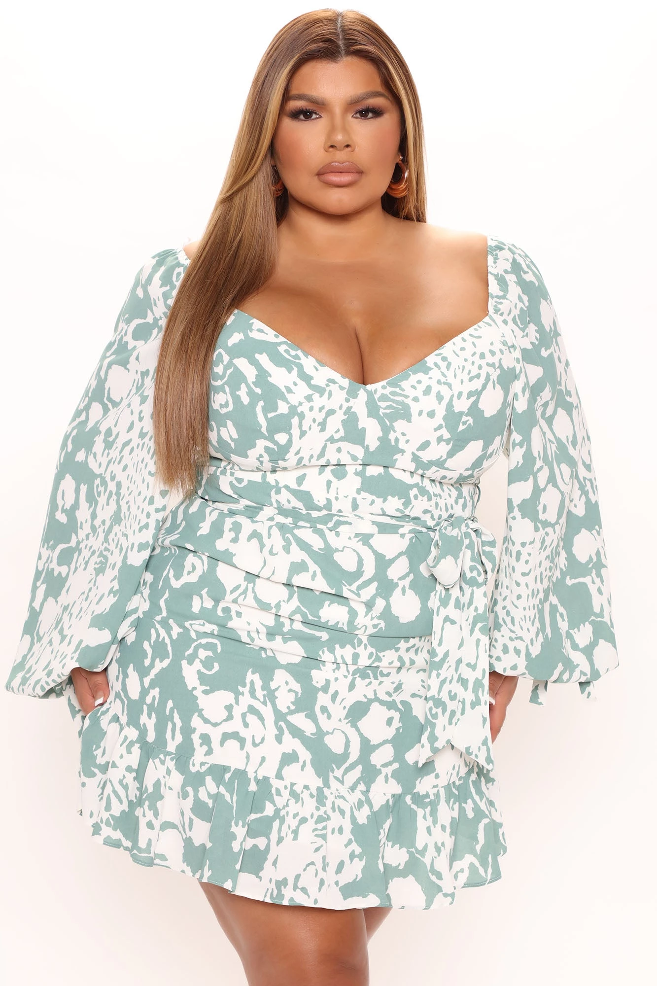 Fashion Nova Trust My Instincts Mini Dress - Sage/combo 7 Fashion Nova Trust My Instincts Mini Dress - Sage/combo - Image 5