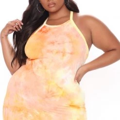 Fashion Nova Sweet Talk Tie Dye Midi Dress - Yellow/combo -fashion nova dresses Shop 03 05 21Studio3 CE VJ 14 29 44 48 JD43139T108 Yellowcombo 1341 PLUS WG