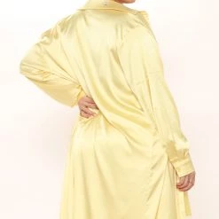 Fashion Nova On Tour Satin Dress Set - Yellow -fashion nova dresses Shop 03 07 22Studio2 RT KJ 10 19 06 11 TD7809C Yellow 12580 PLUS KL