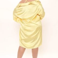 Fashion Nova On Tour Satin Dress Set - Yellow -fashion nova dresses Shop 03 07 22Studio2 RT KJ 10 19 06 11 TD7809C Yellow 12583 PLUS KL