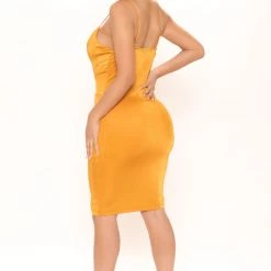 Fashion Nova All Chill Slinky Midi Dress - Mustard -fashion nova dresses Shop 03 08 22Studio2 MS L 10 31 37 22 DD8007 Rust 0229 PB