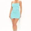 Fashion Nova Feeling Lucky Tonight Slinky Mini Dress - Turquoise