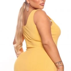 Fashion Nova Jane Heavy Rib Mini Dress - Yellow -fashion nova dresses Shop 03 09 22Studio5 MS A 12 11 11 42 4701DM Yellow 0042 PLUS PB