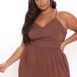 Fashion Nova Holy Slit Sleeveless Maxi Dress - Brown -fashion nova dresses Shop 03 10 21Studio1 RT SA 15 01 29 64 DM1840 Brown 3631 PLUS WG