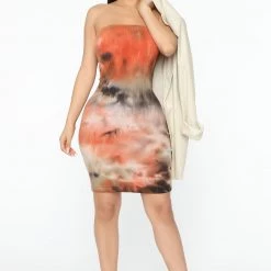 Fashion Nova Sun Kissed Tie Dye Mini Dress - Black/combo