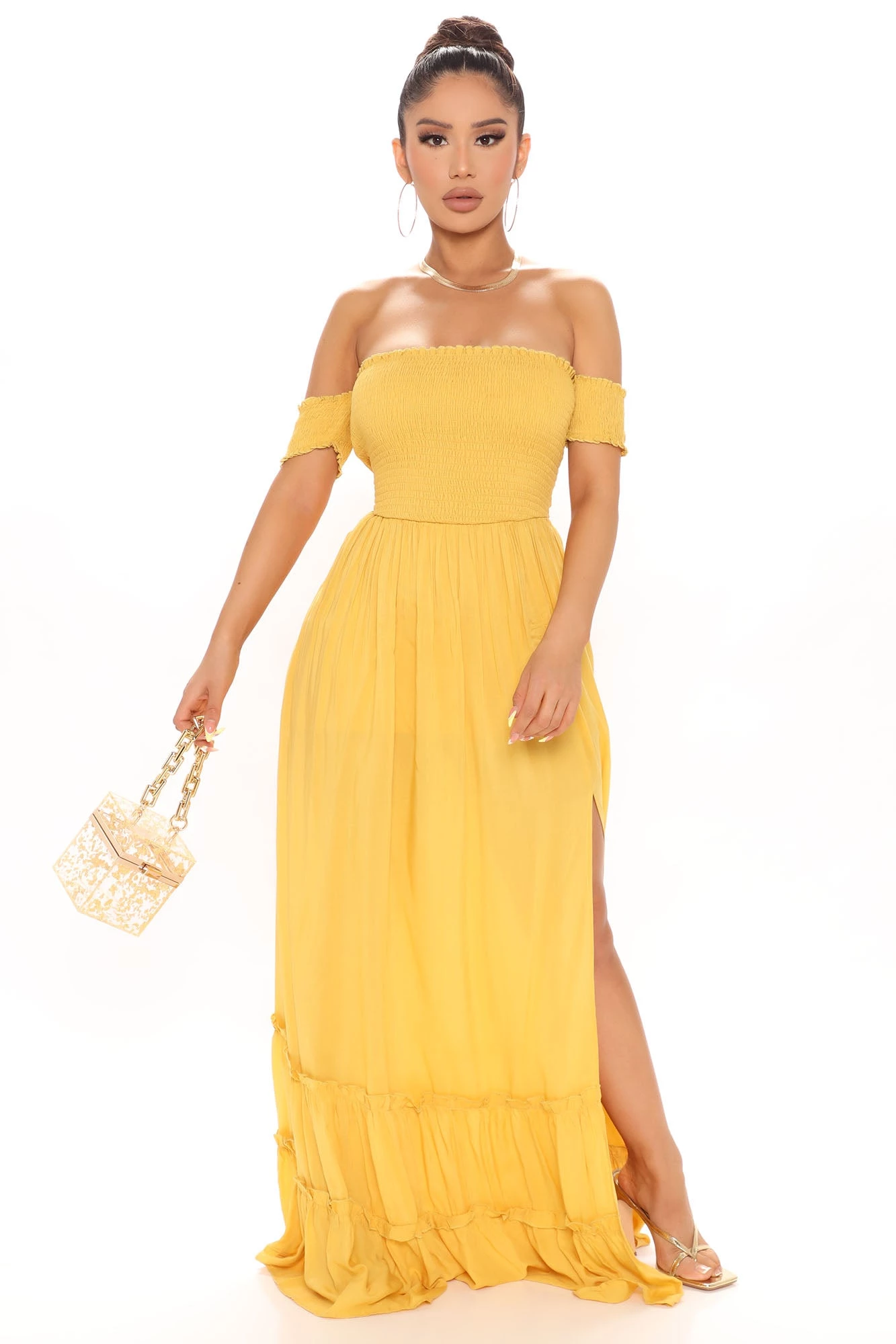 Fashion Nova Laurel Off Shoulder Maxi Dress - Mustard 4 Fashion Nova Laurel Off Shoulder Maxi Dress - Mustard - Image 2