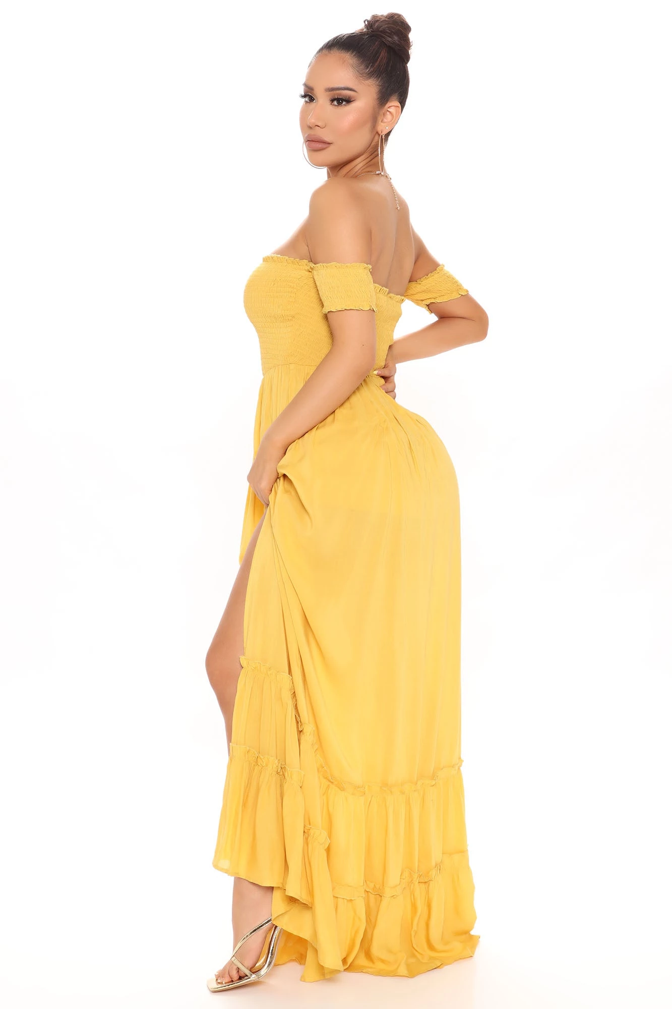 Fashion Nova Laurel Off Shoulder Maxi Dress - Mustard 8 Fashion Nova Laurel Off Shoulder Maxi Dress - Mustard - Image 6