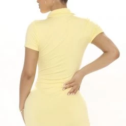 Fashion Nova Ralene Ruched Shirt Dress - Yellow -fashion nova dresses Shop 03 11 22Studio1 ME RL 14 22 30 53 JD45963 Yellow 0118 SG