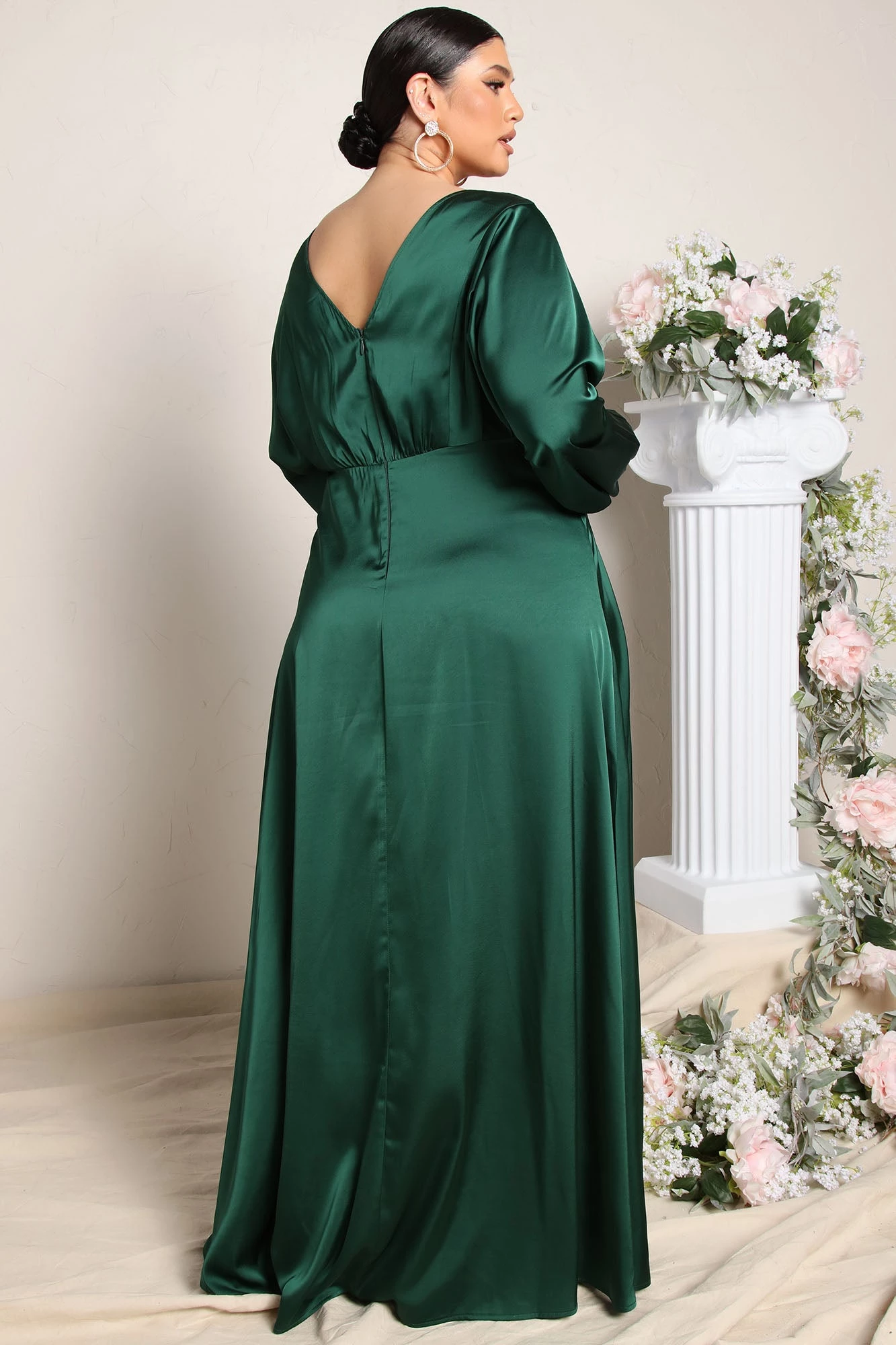Fashion Nova Kiss The Sky Satin Maxi Dress - Green 9 Fashion Nova Kiss The Sky Satin Maxi Dress - Green - Image 7