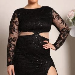 Fashion Nova Myself First Sequin Maxi Dress - Black -fashion nova dresses Shop 03 14 22Studio2 CE RL 10 18 17 12 FN568L Black 0124 PLUS KL