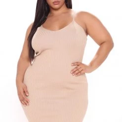 Fashion Nova Easy And Simple Sweater Midi Dress - Tan -fashion nova dresses Shop 03 15 21Studio3 RM ML 11 02 46 27 RDAC7620 Tan 0260 PLUS RA