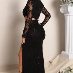 Fashion Nova Myself First Sequin Maxi Dress - Black -fashion nova dresses Shop 03 15 22Studio3 CE RL 09 22 21 10 FN568L Black 0394 EH