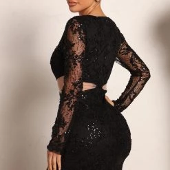 Fashion Nova Myself First Sequin Maxi Dress - Black -fashion nova dresses Shop 03 15 22Studio3 CE RL 09 22 22 10 FN568L Black 0396 EH