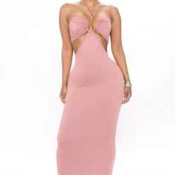 Fashion Nova Hot And Bothered Maxi Dress - Pink