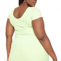 Fashion Nova Brina Mini Dress - Lime -fashion nova dresses Shop 03 16 22Studio4 SN KP 14 14 08 32 HF22F323FN Lime 6152 PLUS KL