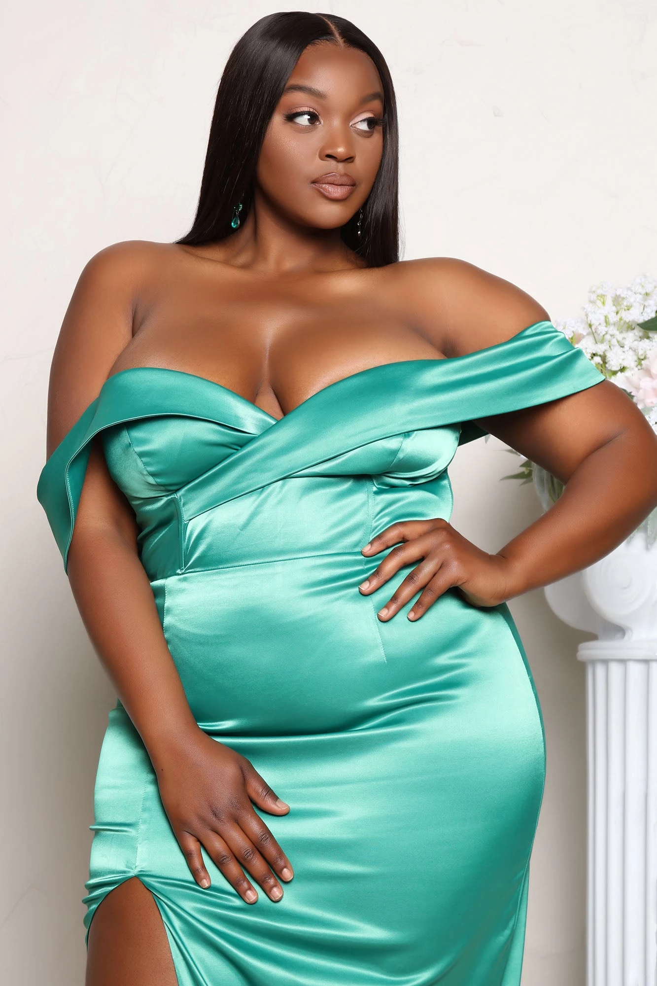 Fashion Nova Ever After Satin Maxi Dress - Green 7 Fashion Nova Ever After Satin Maxi Dress - Green - Image 5