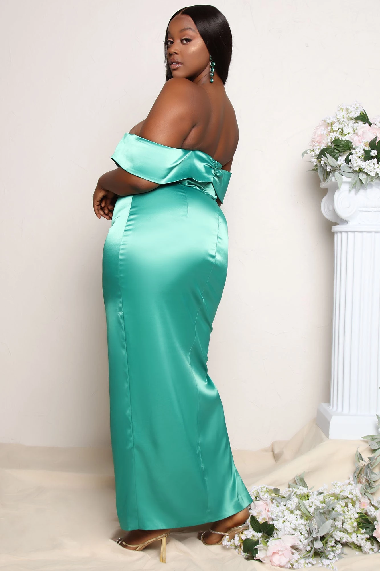 Fashion Nova Ever After Satin Maxi Dress - Green 8 Fashion Nova Ever After Satin Maxi Dress - Green - Image 6