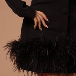 Fashion Nova Makena Feather Blazer Dress - Black -fashion nova dresses Shop 03 18 22Studio5 SN CP 09 35 30 3 B23363 Black 1632 EH