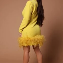 Fashion Nova Makena Feather Blazer Dress - Chartreuse -fashion nova dresses Shop 03 18 22Studio5 SN KP 10 52 52 8 B23363 Chartreuse 1750 KL