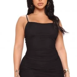 Fashion Nova Jodi Mesh Mini Dress - Black