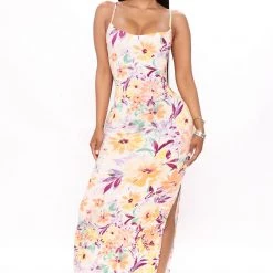 Fashion Nova Catalina Days Floral Maxi Dress - Ivory/combo