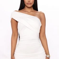 Fashion Nova Emmalyn Ruched Midi Dress - White -fashion nova dresses Shop 03 21 22Studio4 CE 11 36 57 26 FS22A069 White 5520 SG