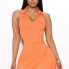 Fashion Nova Becca Fit And Flare Mini Dress - Orange