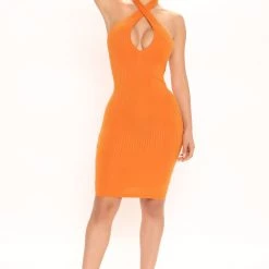 Fashion Nova Jill Mini Dress - Orange