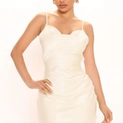 Fashion Nova Hard To Forget Satin Mini Dress - Sage