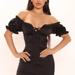 Fashion Nova Katrina Satin Mini Dress - Black -fashion nova dresses Shop 03 24 22Studio2 RT RL 15 46 49 11 HF22E810 Black 13442 SG