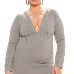 Fashion Nova Look At Me Hooded Mini Dress - Grey -fashion nova dresses Shop 03 25 22Studio1 ME AC 11 59 36 37 RD62521 Grey 6325 PLUS PB