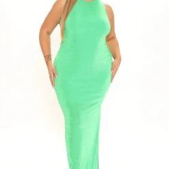 Fashion Nova Back In Town Slinky Maxi Dress - Green -fashion nova dresses Shop 03 29 22Studio2 KJ AC 14 53 44 47 FS22E861 Green 0847 PLUS SG