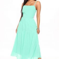 Fashion Nova Bright Side Midi Dress - Green