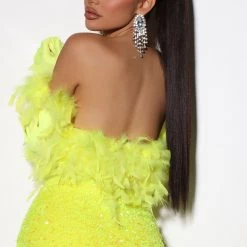 Fashion Nova Glam Night Sequin Glove Dress - Neon Green -fashion nova dresses Shop 03 31 22Studio6 SN KG 09 18 59 3 YELLOWDRESS 2032 WG