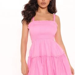Fashion Nova Daya Fit And Flare Mini Dress - Pink