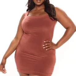 Fashion Nova Look Beyond Double Lined Mini Dress - Brown -fashion nova dresses Shop 04 08 22Studio1 KJ KP10 10 21 4 DX7526 Brown 0025 PLUS KS